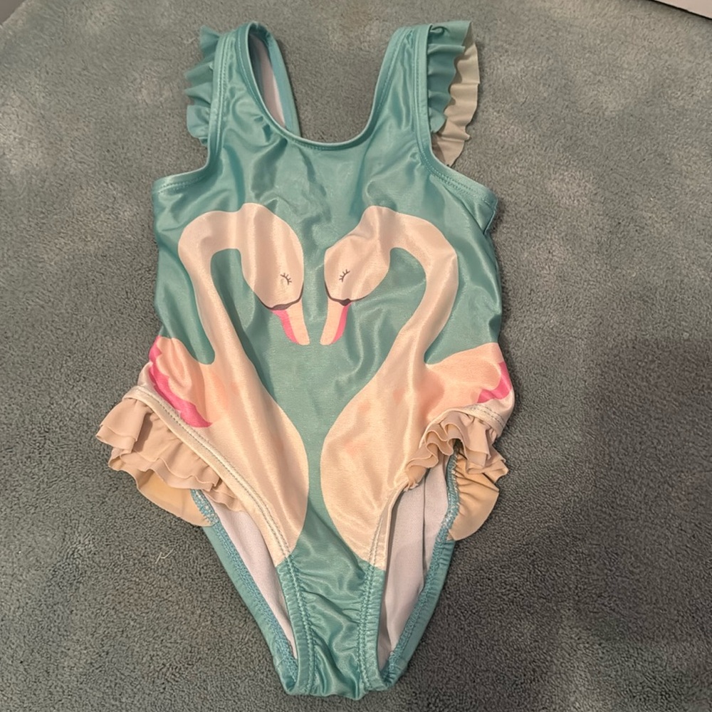 Epic Threads swans one piece swim suit. Size 3T.